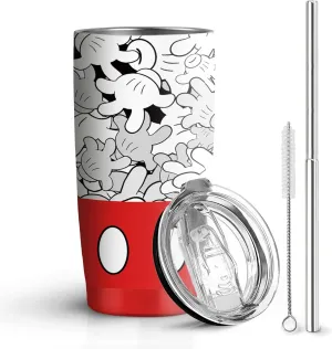 Cartoon 20 Oz Stainless Steel Tumbler Leak Proof Tumbler with Straw and Lid, Travel Coffee Mug for Home Outdoor, Thermal Cups for Hot and Cold Drinks