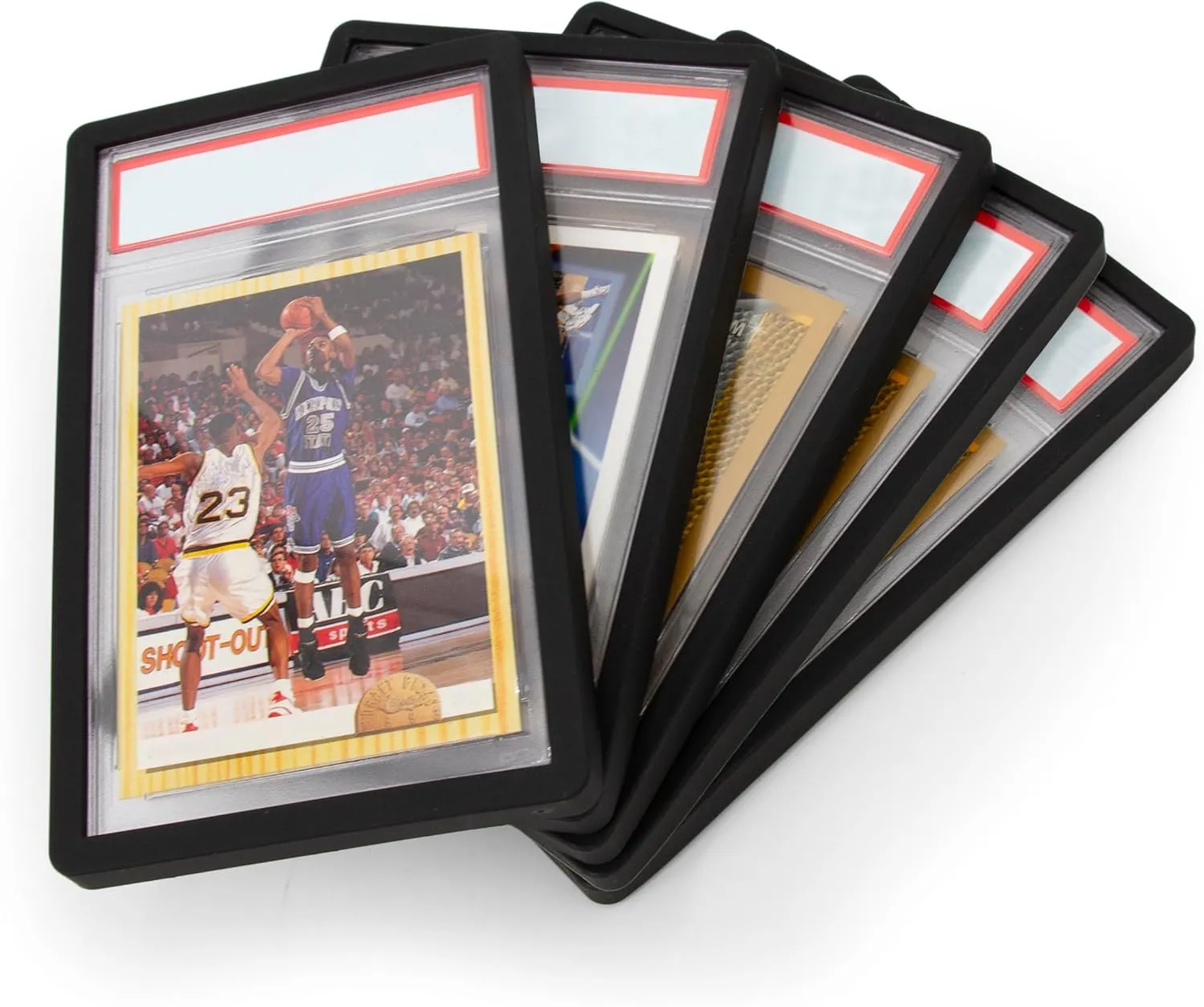 CASEMATIX Graded Card Case Bumper Guards Compatible with Yugioh, MTG, Pokemon PSA Graded Cards, Includes 5 Graded Card Storage Display Sleeve Protectors