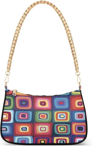 CEBUGI Crossbody Bags for Women Shoulder Purse Colorful Abstract Pattern Handbags Stylish Clutch Purse with Chain Strap