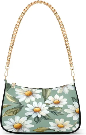 CEBUGI Crossbody Bags for Women Shoulder Purse Daisies Handbags Stylish Clutch Purse with Chain Strap
