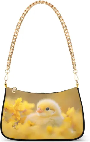 CEBUGI Crossbody Bags for Women Shoulder Purse Easter Chick Handbags Stylish Clutch Purse with Chain Strap