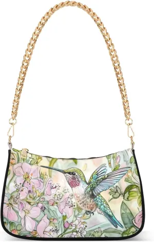 CEBUGI Crossbody Bags for Women Shoulder Purse Hummingbird Handbags Stylish Clutch Purse with Chain Strap