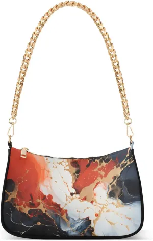 CEBUGI Crossbody Bags for Women Shoulder Purse Marble Render Painting Handbags Stylish Clutch Purse with Chain Strap