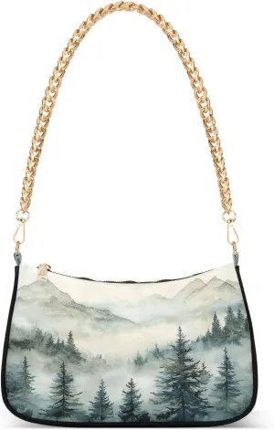 CEBUGI Crossbody Bags for Women Shoulder Purse Mystical Mountain Landscape Handbags Stylish Clutch Purse with Chain Strap