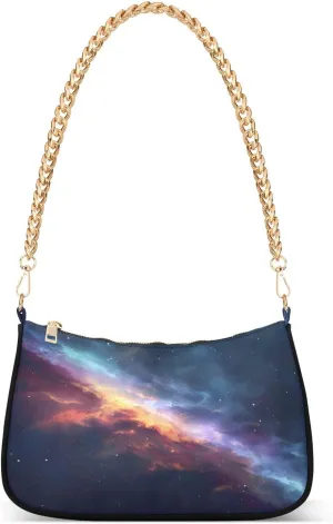CEBUGI Crossbody Bags for Women Shoulder Purse Nebula Galaxy Handbags Stylish Clutch Purse with Chain Strap