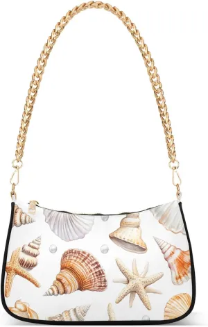 CEBUGI Crossbody Bags for Women Shoulder Purse Shell Pattern Handbags Stylish Clutch Purse with Chain Strap