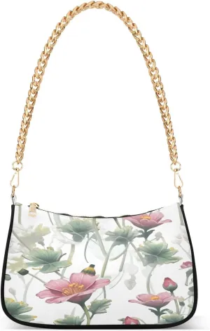 CEBUGI Crossbody Bags for Women Shoulder Purse Spring Flower Handbags Stylish Clutch Purse with Chain Strap