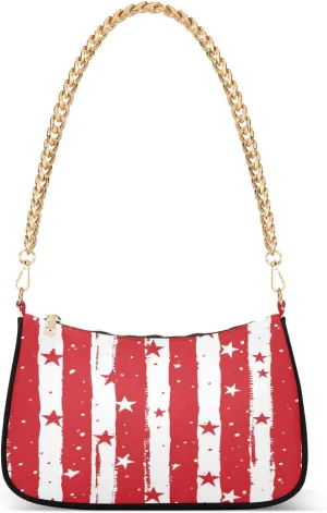 CEBUGI Crossbody Bags for Women Shoulder Purse Stars Stripes Handbags Stylish Clutch Purse with Chain Strap