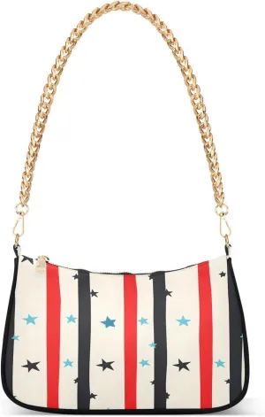 CEBUGI Crossbody Bags for Women Shoulder Purse Stars Stripes Handbags Stylish Clutch Purse with Chain Strap