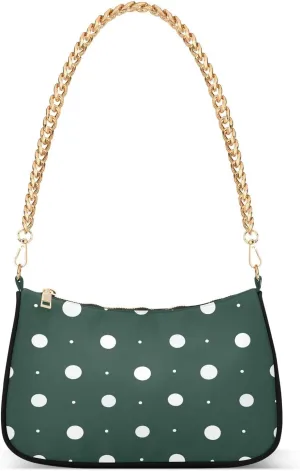 CEBUGI Crossbody Bags for Women Shoulder Purse White Polka Dots Handbags Stylish Clutch Purse with Chain Strap