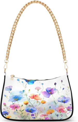 CEBUGI Crossbody Bags for Women Shoulder Purse Wildflowers Handbags Stylish Clutch Purse with Chain Strap