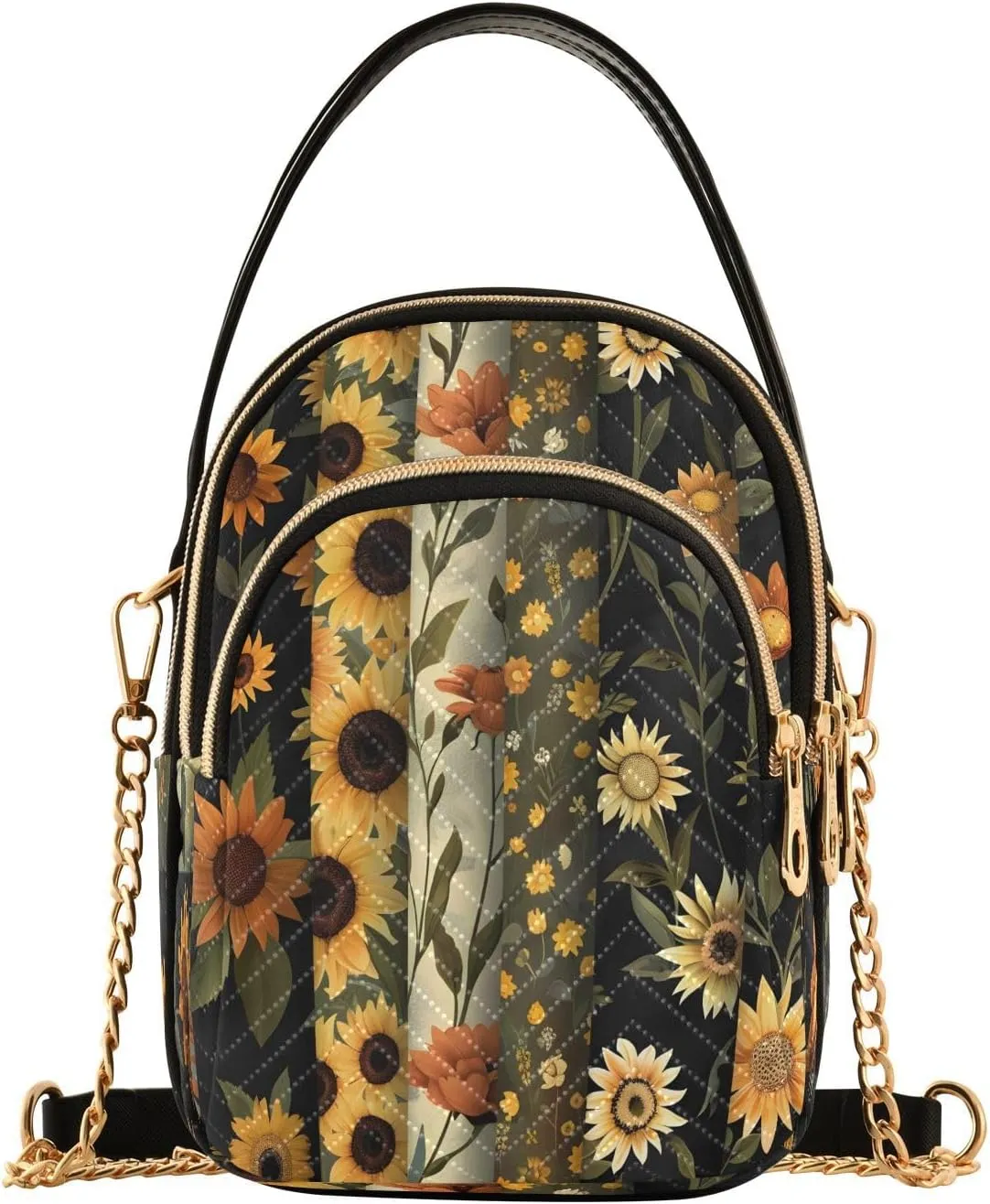 CEBUGI Women's Crossbody Handbags Clutch Phone Purse Sunflower Stylish Shoulder Bag with Detachable Chain Strap