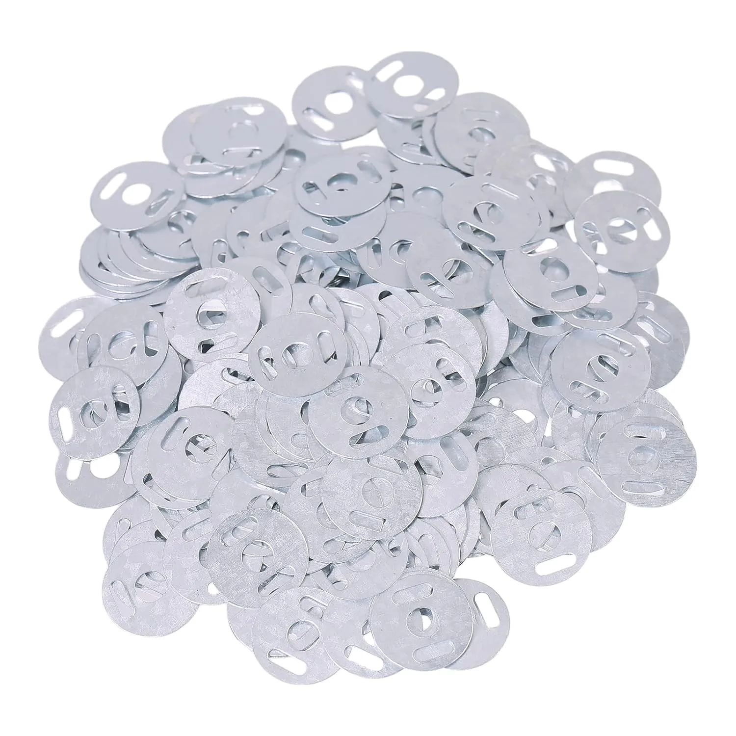 CHGCRAFT 600Pcs Silver Metal Washers Sheet for Purse Handbag 13.5mm/0.53inch Washer Bulk with Plastic Storage Box for Stud Spike Feet Nailheads Bag Repalcement Accessories