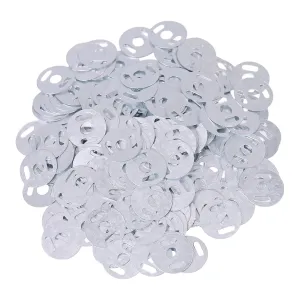CHGCRAFT 600Pcs Silver Metal Washers Sheet for Purse Handbag 13.5mm/0.53inch Washer Bulk with Plastic Storage Box for Stud Spike Feet Nailheads Bag Repalcement Accessories