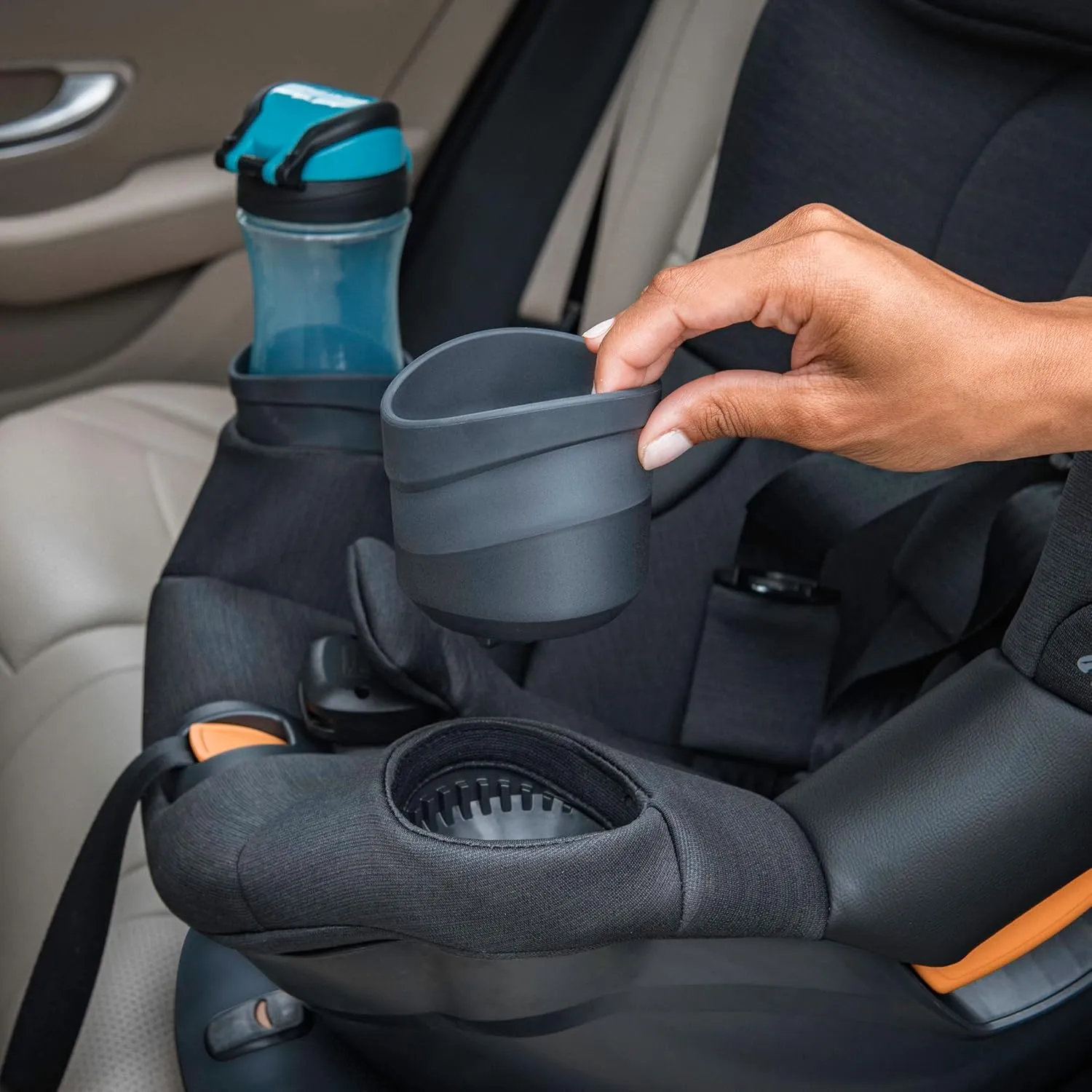 Chicco Fit360 ClearTex Rotating Convertible Car Seat with 360 Degree Rotation for Rear-Facing and Forward-Facing Usage, LeverLock Self-Tensioning Lock System | Drift/Grey