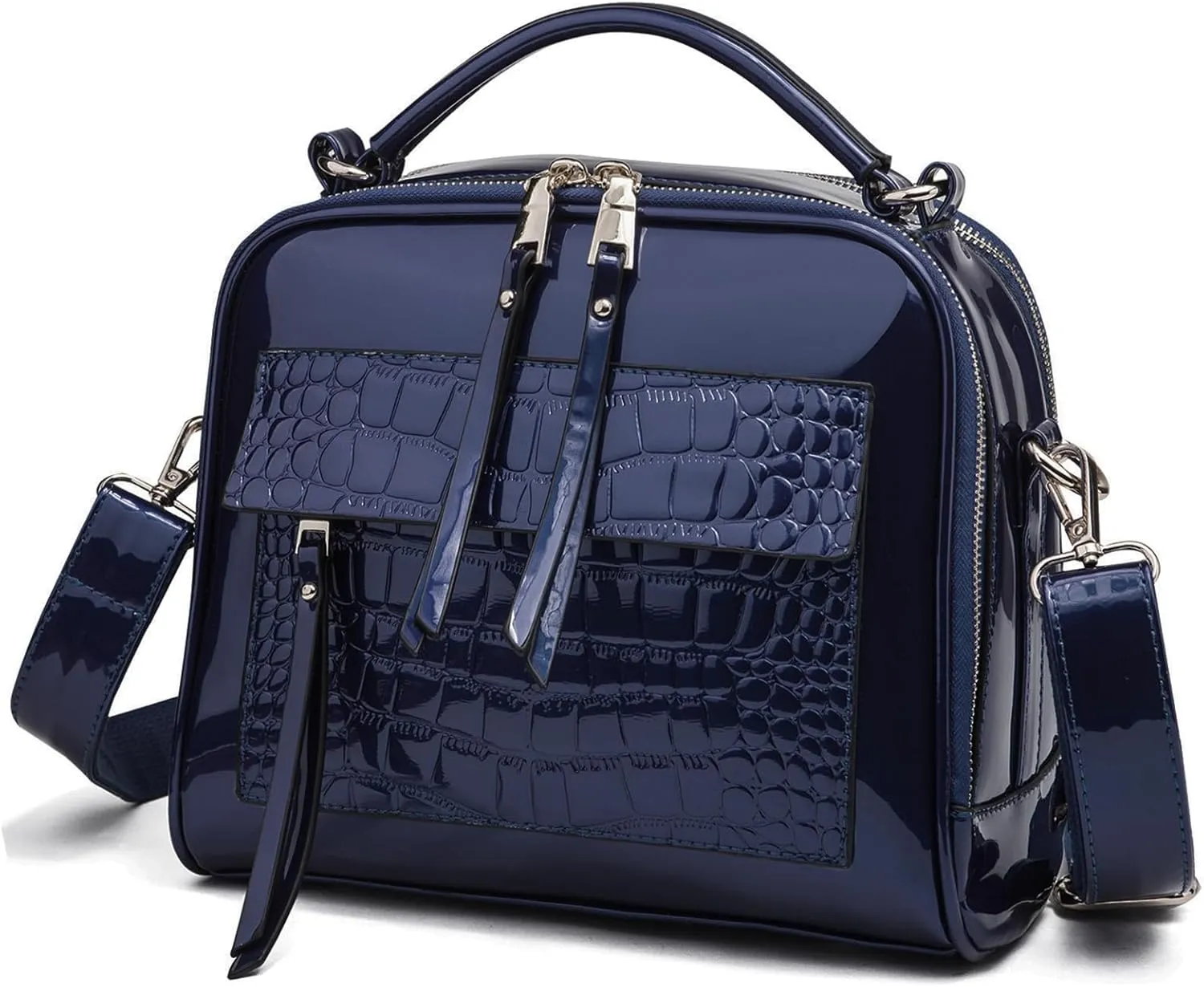 Chikencall Women Patent Leather Handbag and Purses PU Satchels Shoulder Bags Crossbody Bags