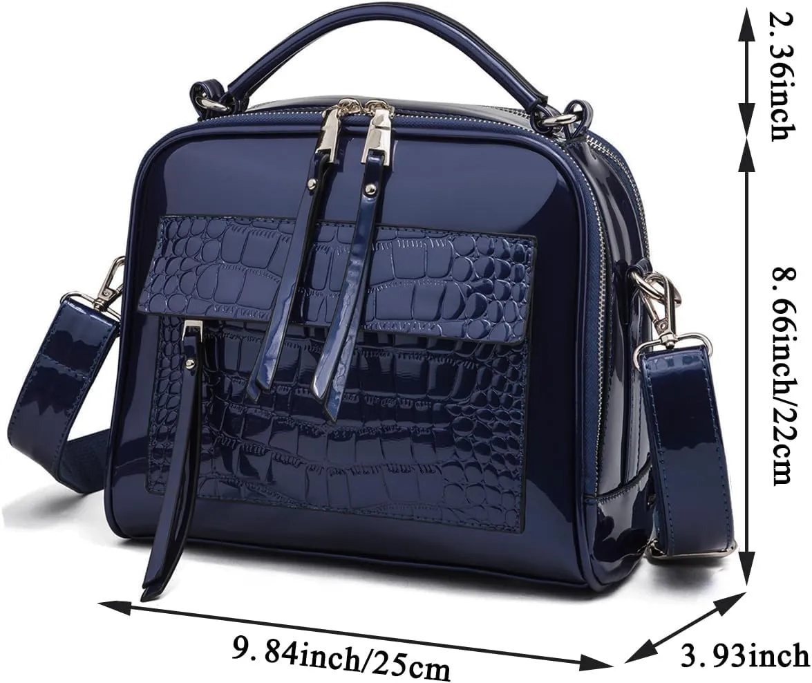 Chikencall Women Patent Leather Handbag and Purses PU Satchels Shoulder Bags Crossbody Bags