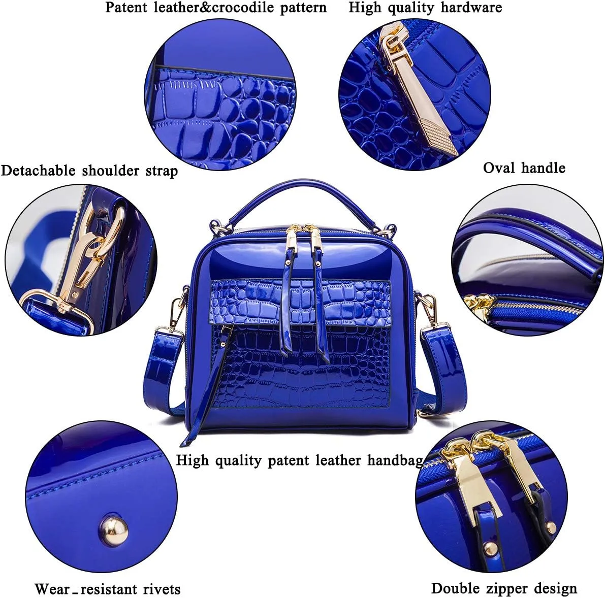 Chikencall Women Patent Leather Handbag and Purses PU Satchels Shoulder Bags Crossbody Bags