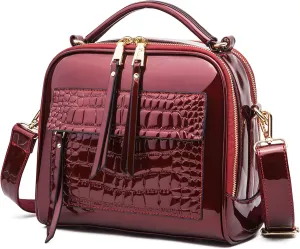 Chikencall Women Patent Leather Handbag and Purses PU Satchels Shoulder Bags Crossbody Bags
