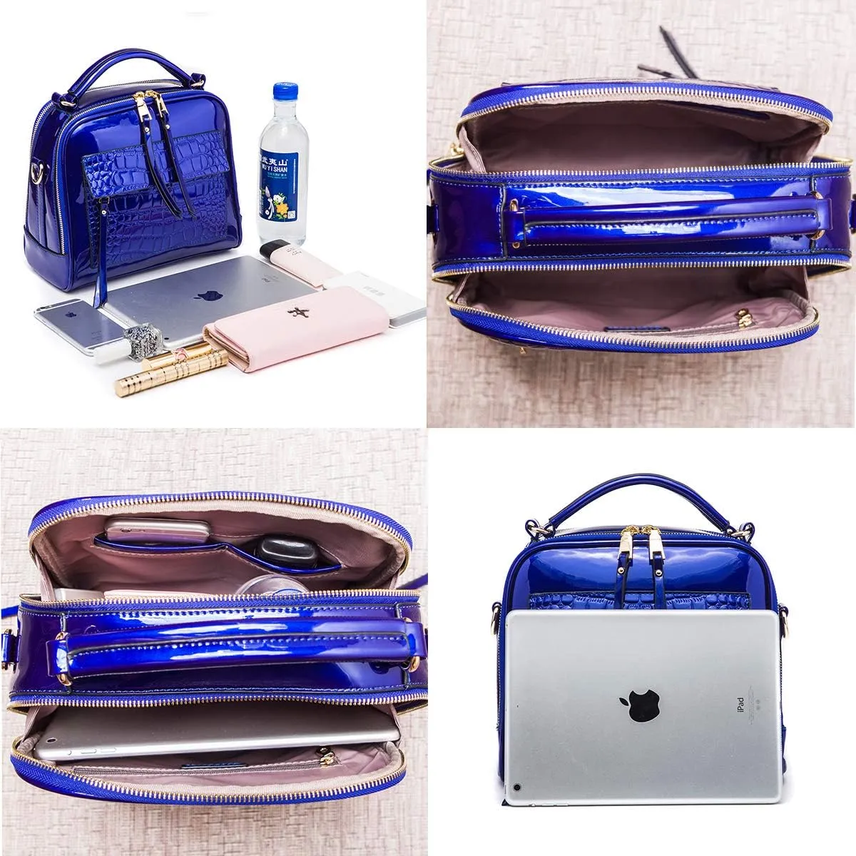 Chikencall Women Patent Leather Handbag and Purses PU Satchels Shoulder Bags Crossbody Bags