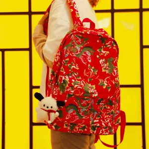 Chinese National Style Northeastern Floral Backpack – Unique Design for High School & College Students