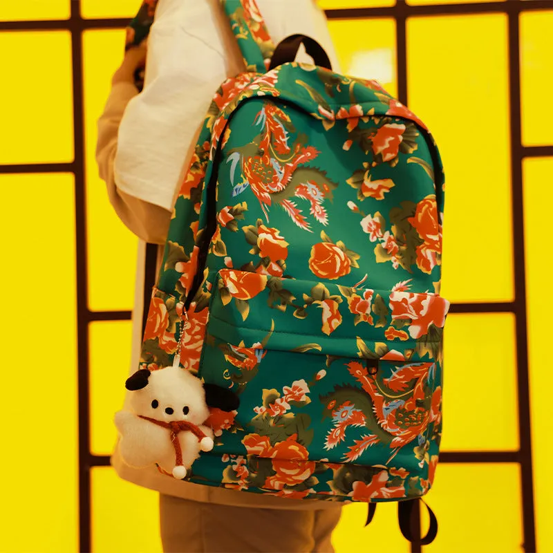 Chinese National Style Northeastern Floral Backpack – Unique Design for High School & College Students