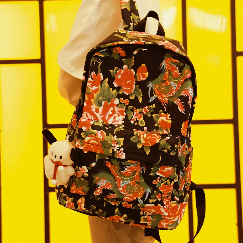 Chinese National Style Northeastern Floral Backpack – Unique Design for High School & College Students