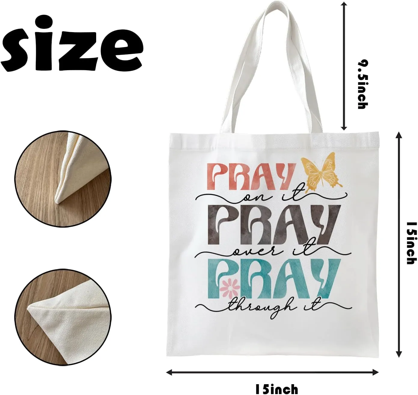 Christian Aesthetic Canvas Tote Bags for Women, Bible Tote Bags, Christian Gifts for Women, Bible Verse Gifts