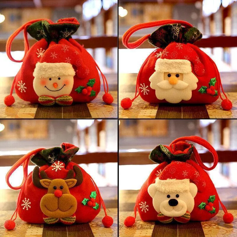 Christmas Gift Bags 1PC 4Styles Flannelette