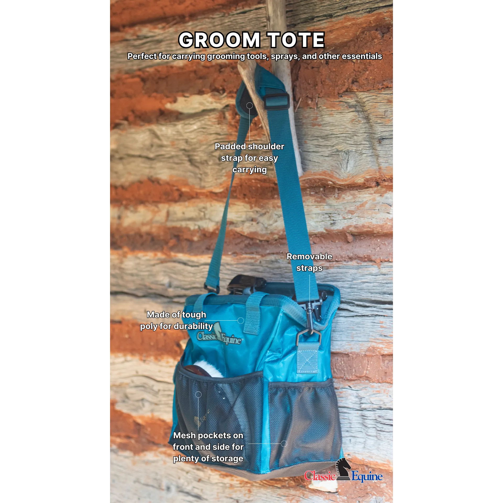 Classic Equine Black Groom Tote