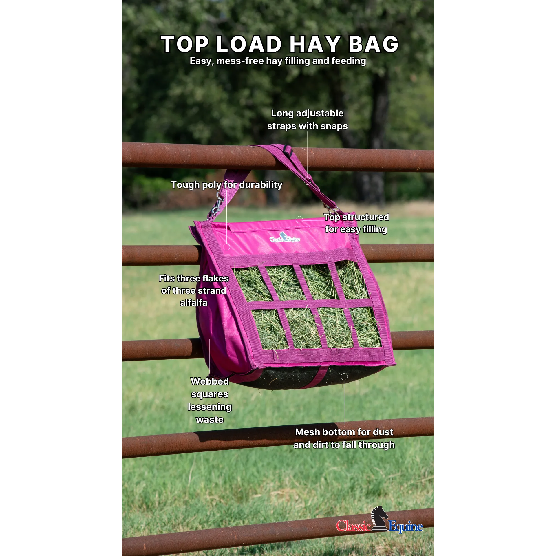 Classic Equine Top Load Hay Bag- Dark Teal