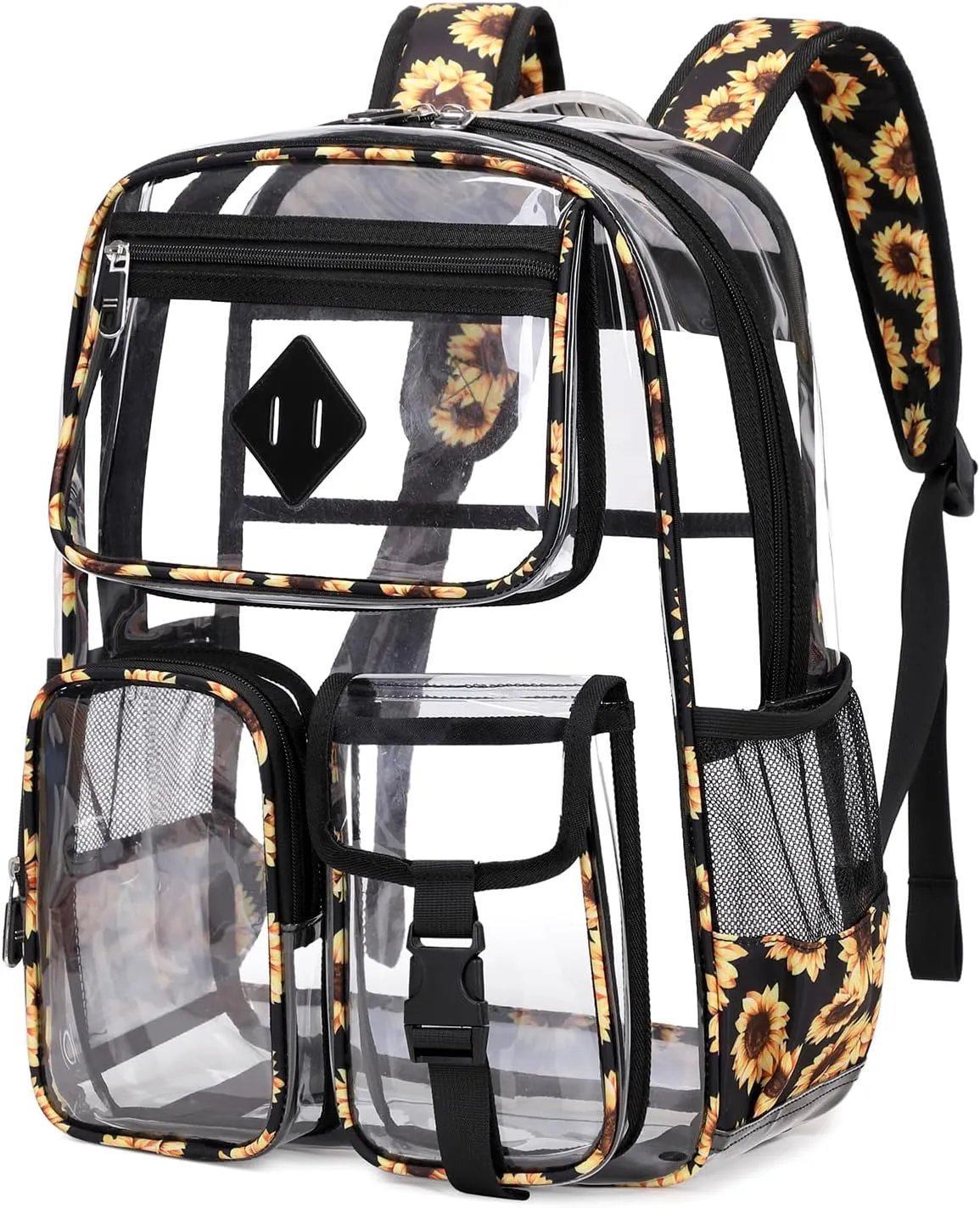 Clear Backpack for School,Heavy Duty PVC Transparent Bookbag for Girls Stadium Approved See Through Backpack