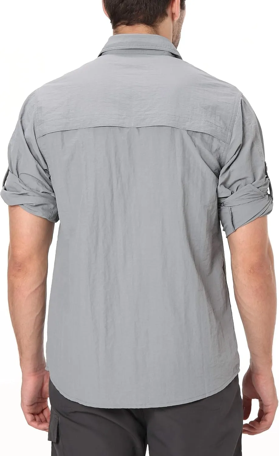 clothin Men's Long Sleeve Fishing Vented Shirt - Quick-Dry Roll-Up Lightweight Cooling Outdoor