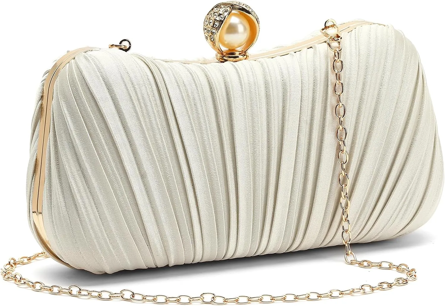 Clutch Purses for Women Evening Bag Pleated Satins Clutch Purse Luxury Handbags for Wedding Party