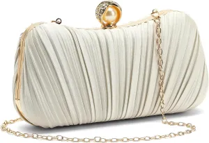 Clutch Purses for Women Evening Bag Pleated Satins Clutch Purse Luxury Handbags for Wedding Party