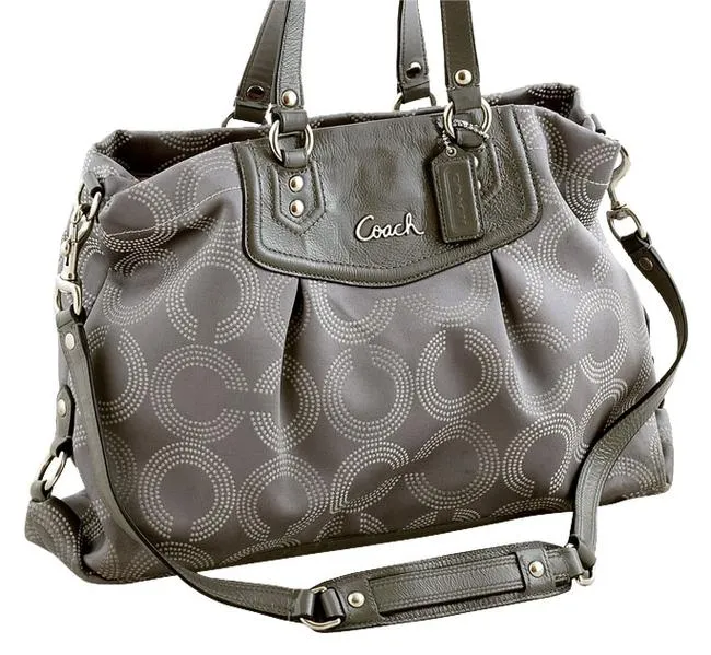 COACH ASHLEY DOTTED OP ART CONVERTIBLE SHOULDER BAG