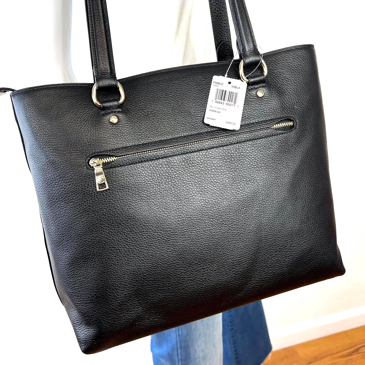 COACH PEBBLE LEATHER BAY TOTE BAG