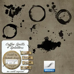 Coffee Spill Brushes (Brush Set and PNG)