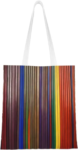 Colorful Brick Print Reusable Shoulder Bag Totes Bag for Vacation Shopping Grocery Gym Fabric Bag Tote