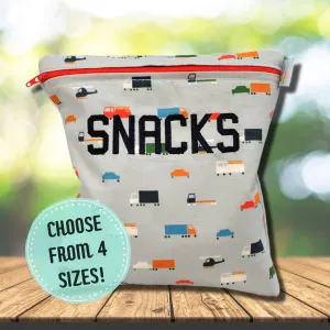 Construction Trucks Gray Reusable Bag