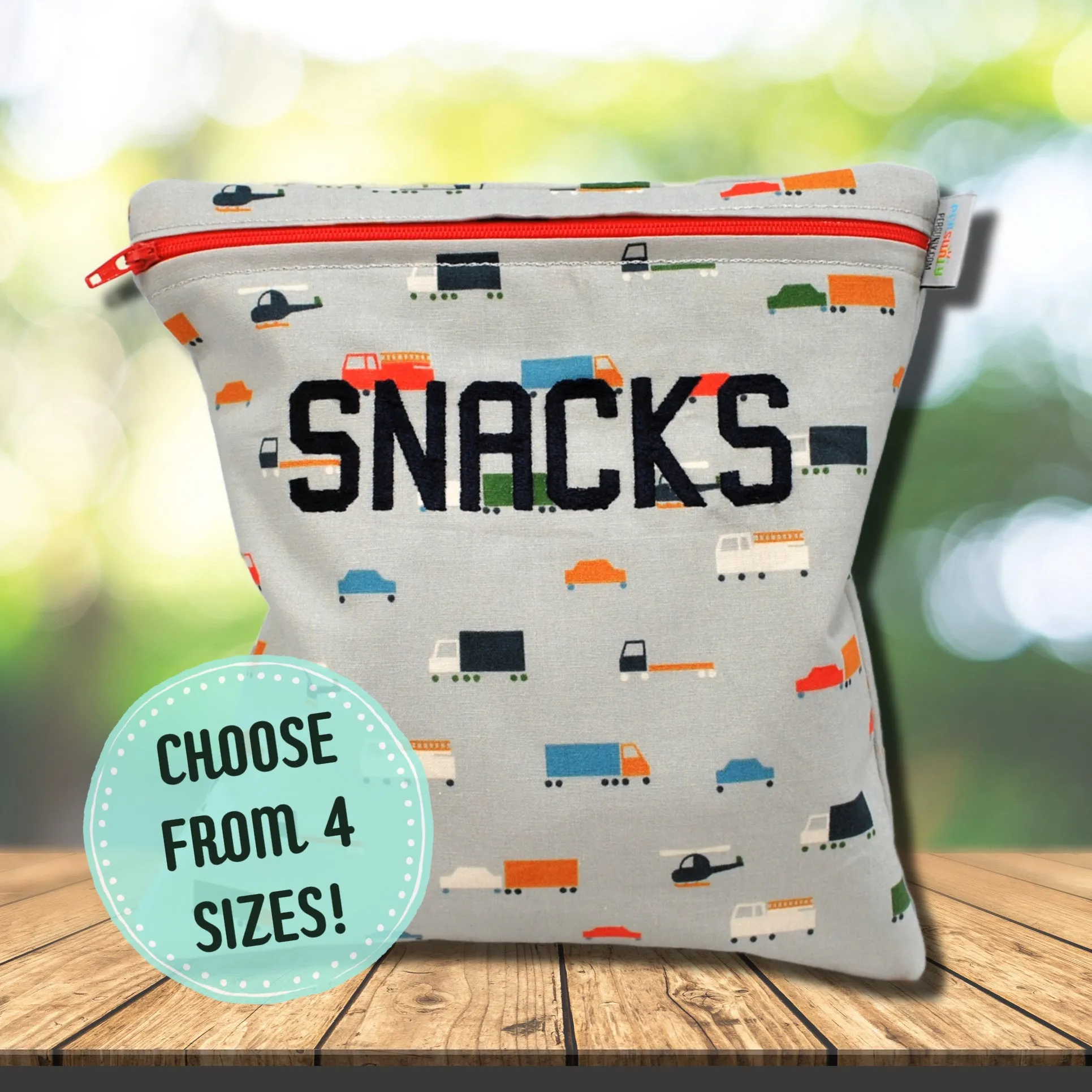 Construction Trucks Gray Reusable Bag