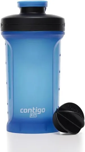 Contigo 20 oz. Fit Shake & Go 2.0 Plastic Shaker Bottle - Blue Poppy