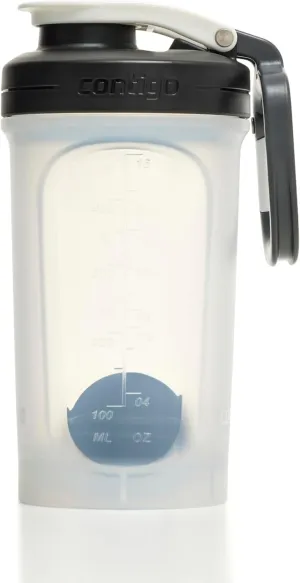 Contigo Shake & Go 2.0 Protein Shaker Bottle with Mixer Ball | Large BPA Free Blender | Ideal for Protein Powder, Nutrition Shakes or Smoothies |Leak Proof Shake Sports Bottle | Salt | 590 ml