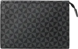 Cosmetic Makeup Bag for Women, PU Travel Pouch Designer Trendy Purse Clutch Luxury Bag Accessories (Black)