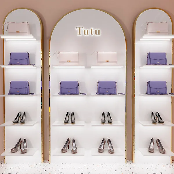 CR056 Luxury Handbag Display Rack Wall Mounted Lighted
