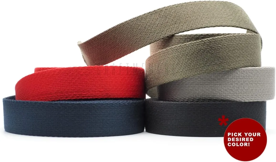 CRAFTMEMORE Heavy Cotton Webbing - Straps for Arts and Crafts, Luxury Bag Strap High Density Webbing (1 Inch x 50 Yards, Olive Drab)