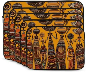 Creative African Culture Laptop Case 17 inch Portable Computer Sleeve Shockproof Fashion Laptop Bag for Women Men Briefcase