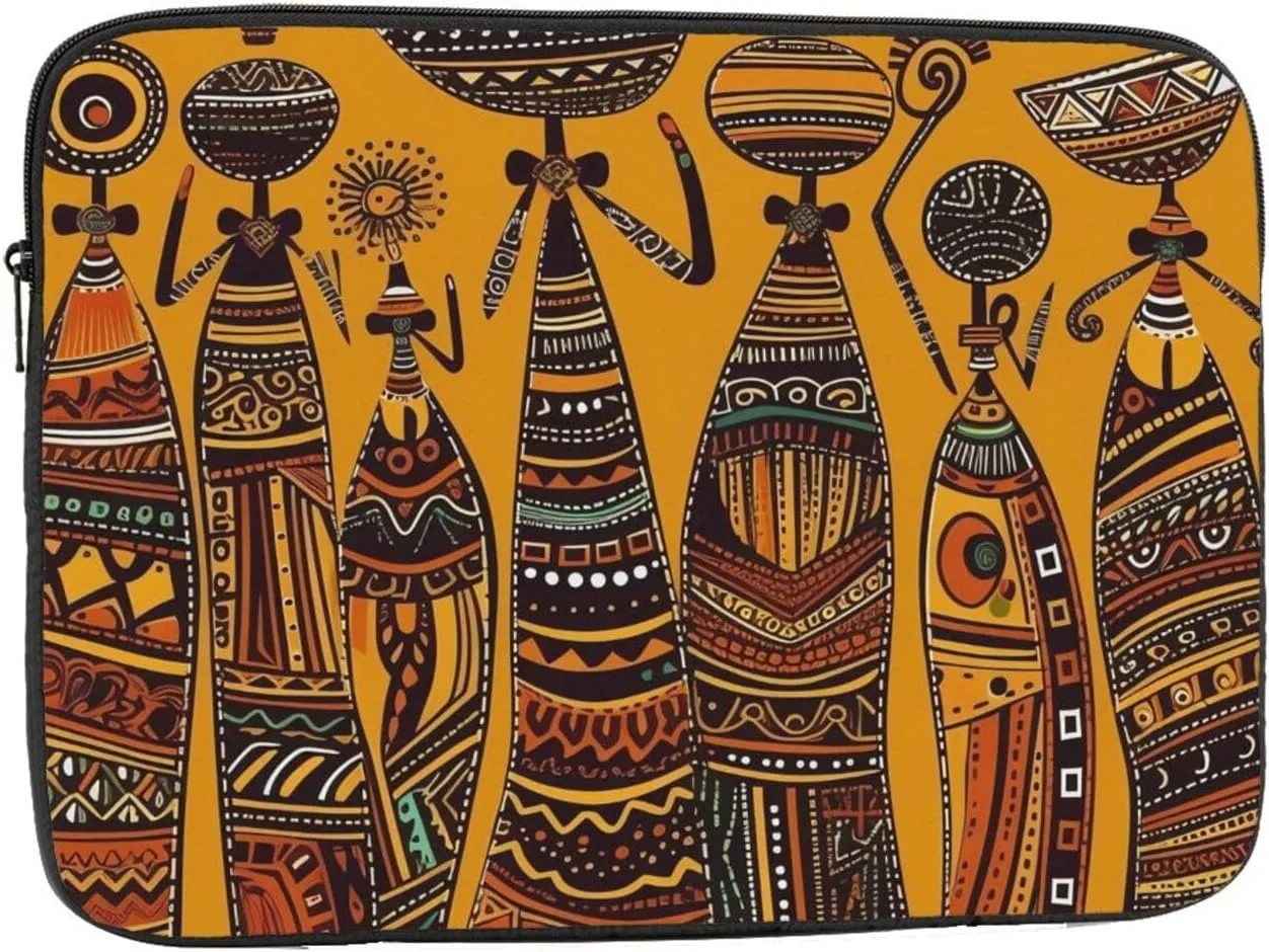 Creative African Culture Laptop Case 17 inch Portable Computer Sleeve Shockproof Fashion Laptop Bag for Women Men Briefcase