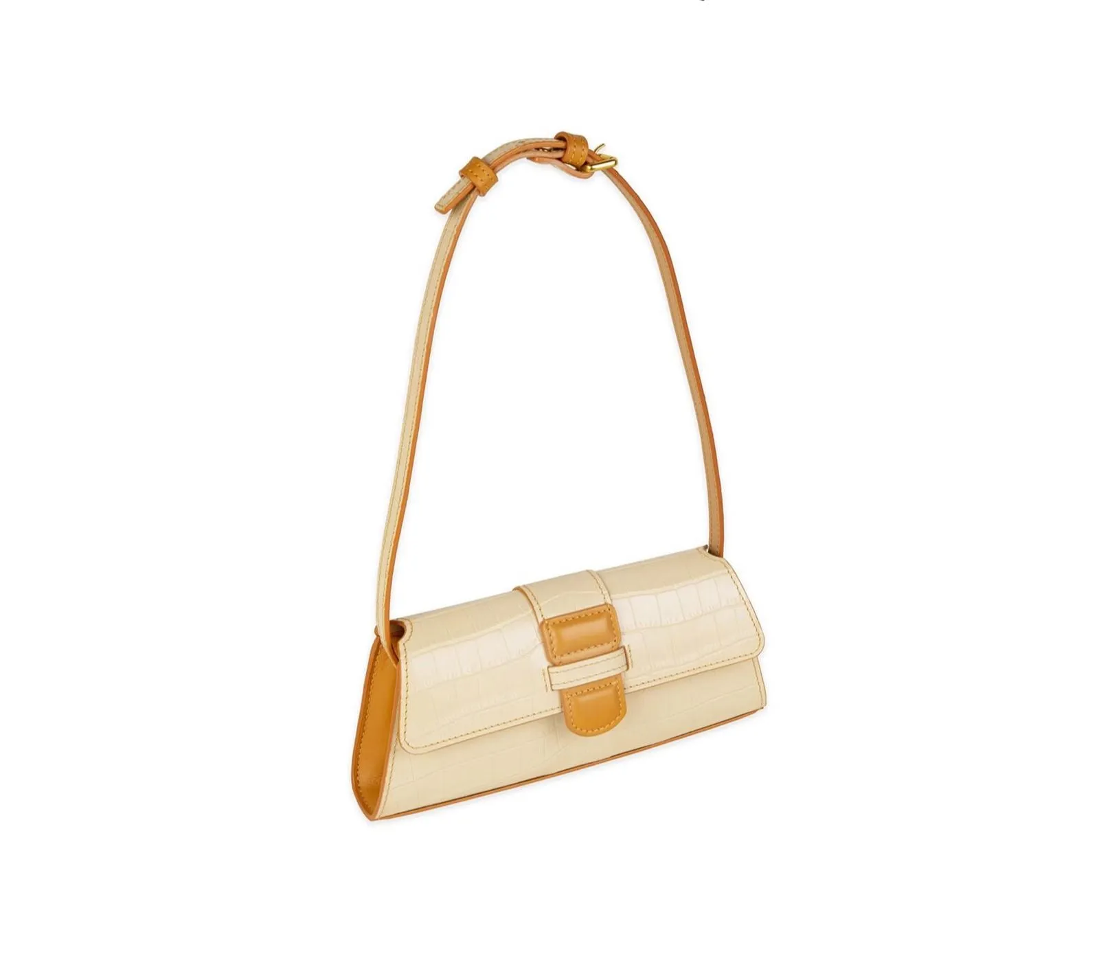 Crocodile Embossed Calf Leather Bag