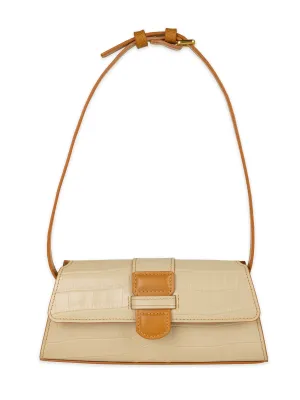 Crocodile Embossed Calf Leather Bag